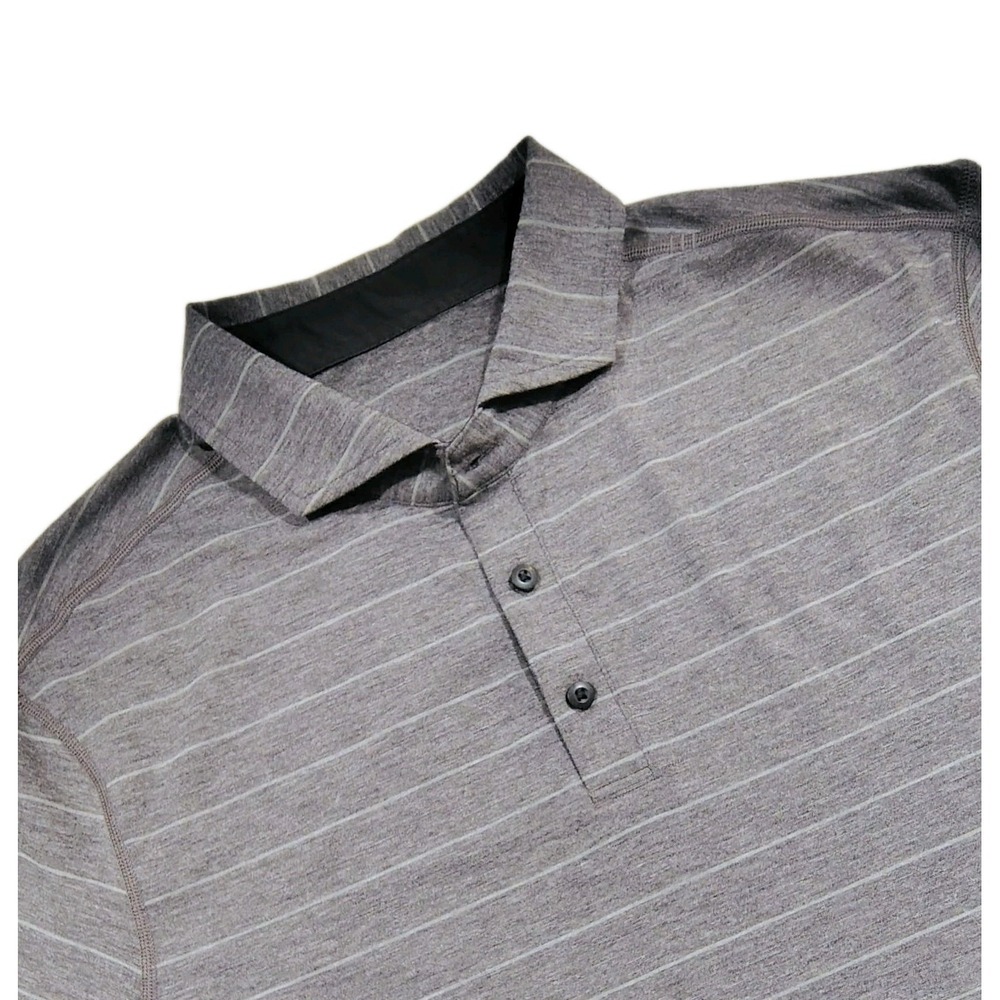 Lululemon Evolution Polo Shirt L Heathered Gray Stretch Performance Golf Men's - Picture 1 of 11